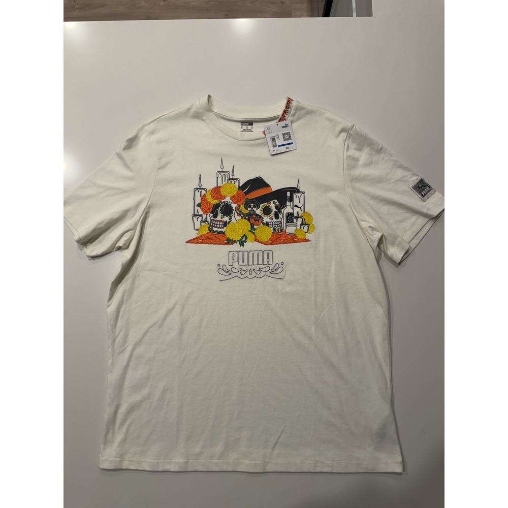 Puma Classics DDLM Tee Warm White 630768-65 Mens XL NWT